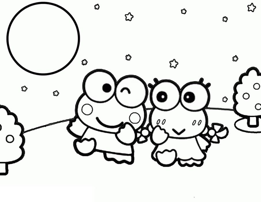 Keroppi from Sanrio Coloring Page