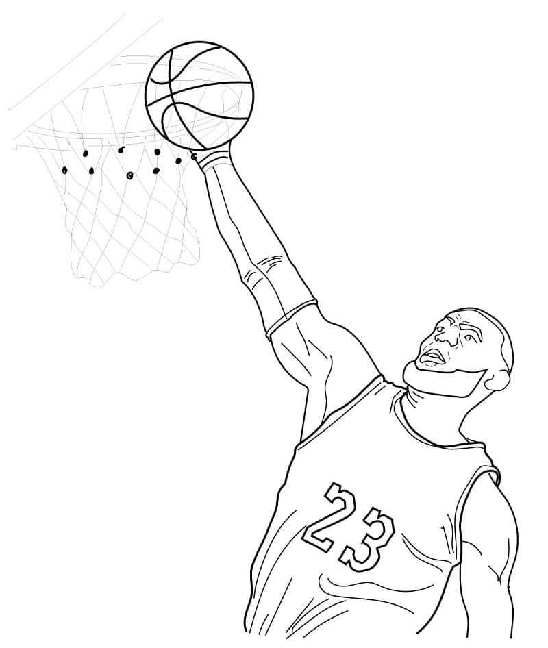 Lebron James Dunking Coloring Page