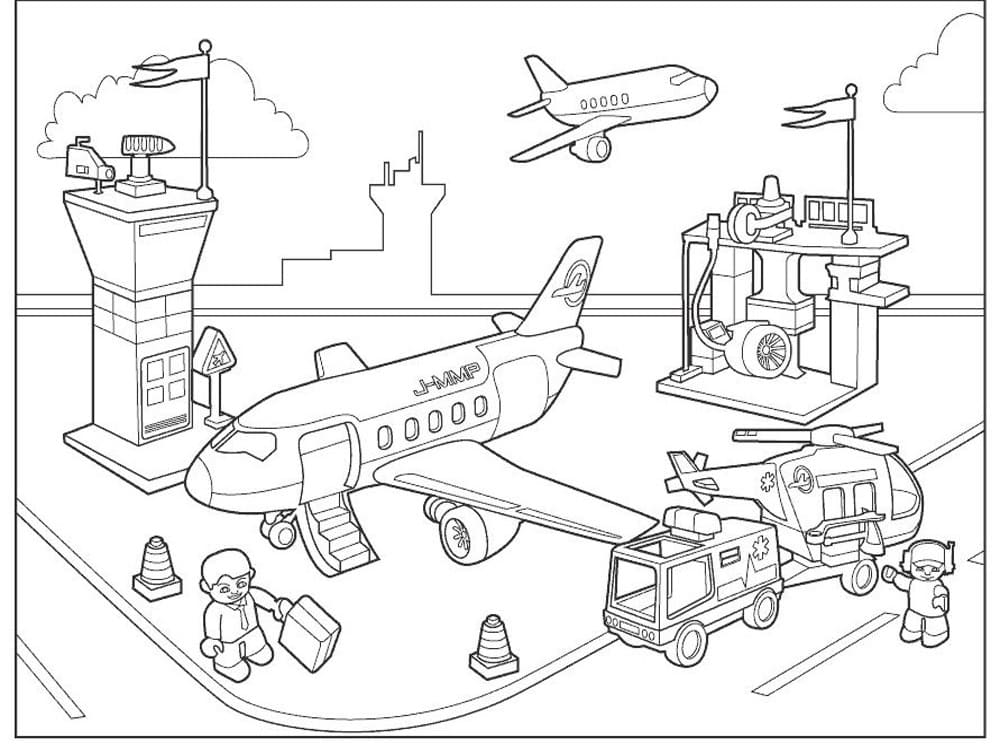 Lego Airport Coloring Page