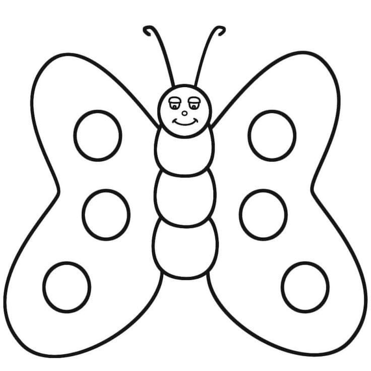 Lovely Cartoon Butterfly Coloring Page