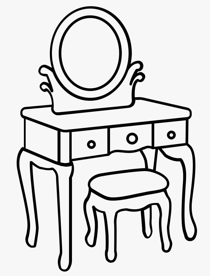 Makeup Table Coloring Page