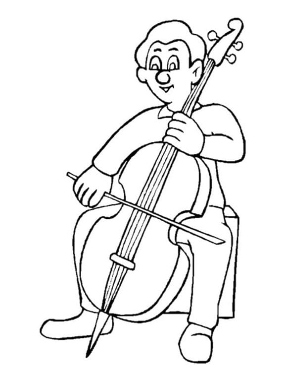 Man Playing Cello Coloring Page