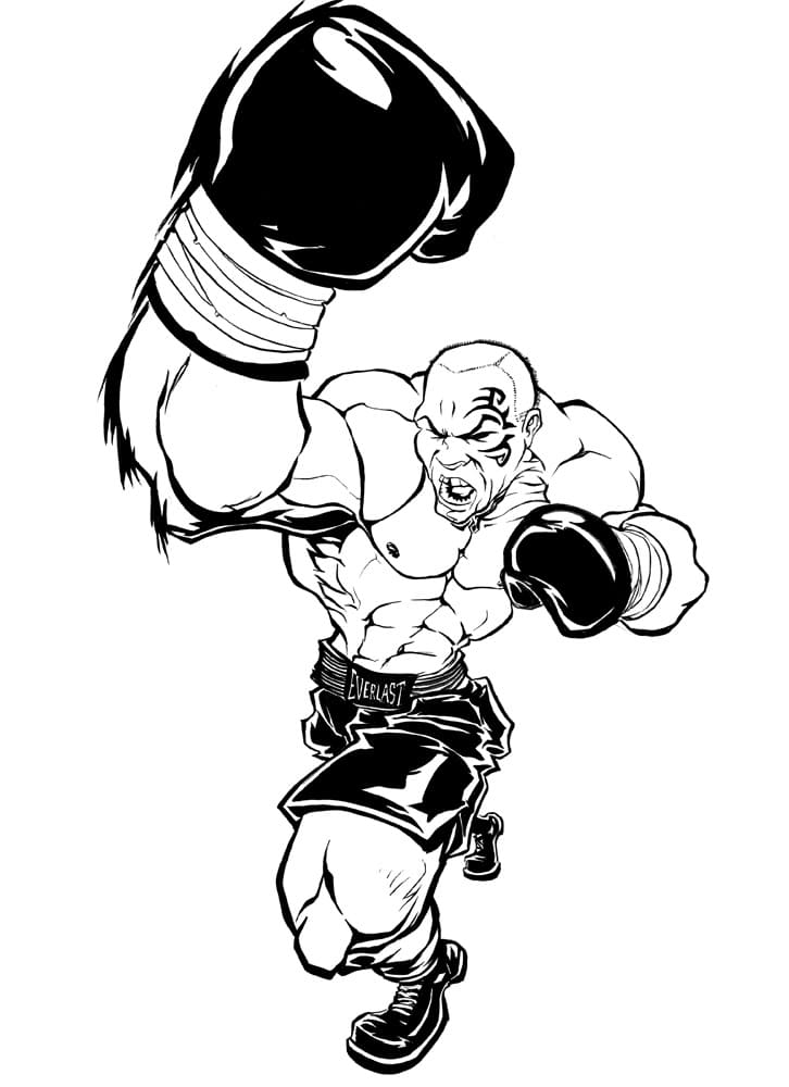 Mike Tyson Punching Coloring Page
