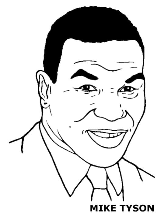 Mike Tyson Smiling Coloring Page