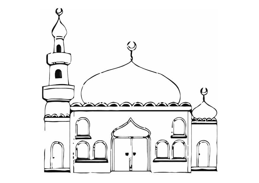 Mosque 1 Coloring Page