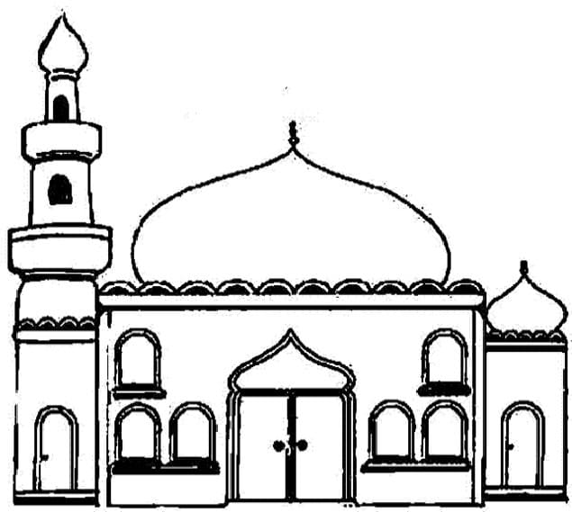 Mosque 4 Coloring Page