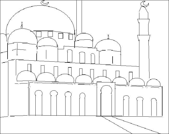 Mosque Free Printable Coloring Page