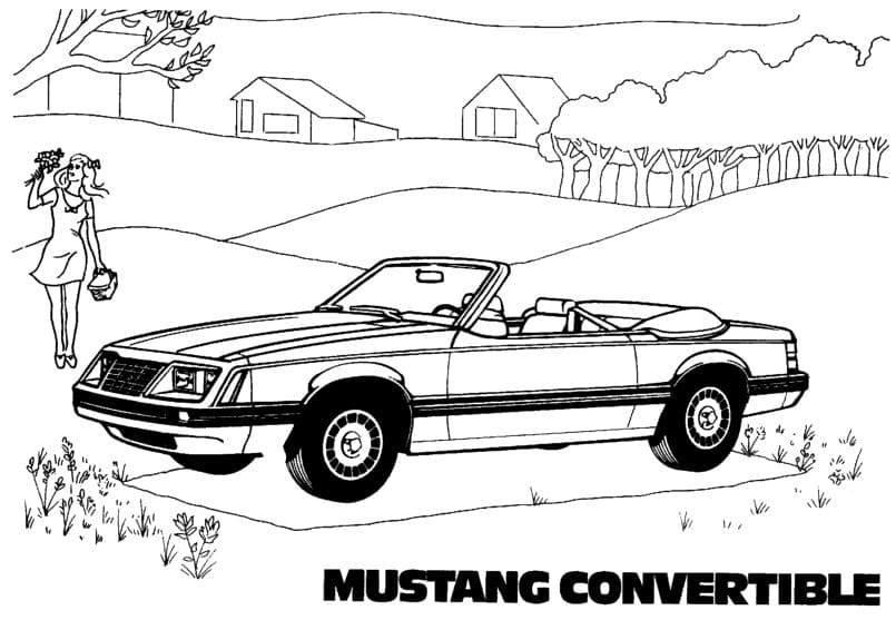 Mustang Convertible Coloring Page