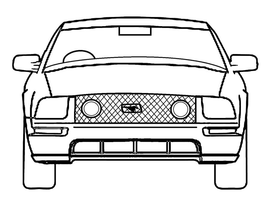 Mustang Front View Coloring Page