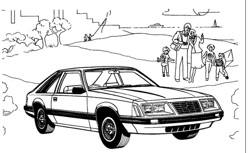Mustang LX Car Coloring Page