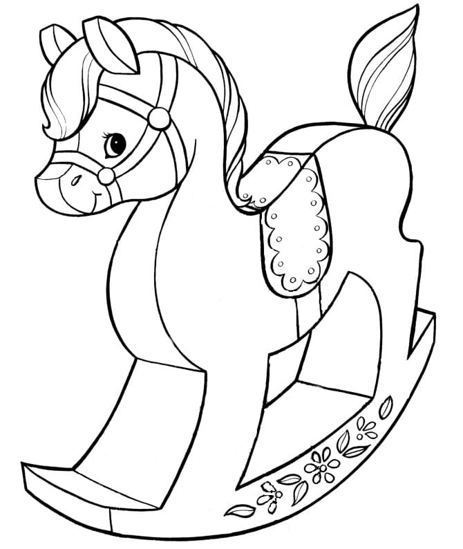 New Rocking Horse Coloring Page