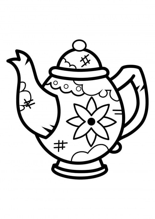 Nice Teapot Coloring Page