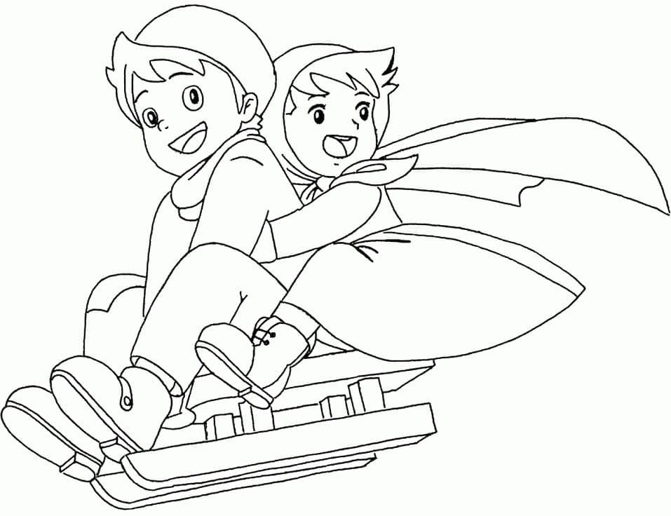 Peter and Heidi Coloring Page