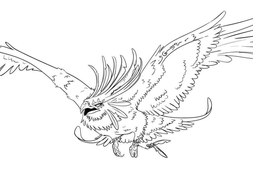 Phoenix in Flight Coloring Page