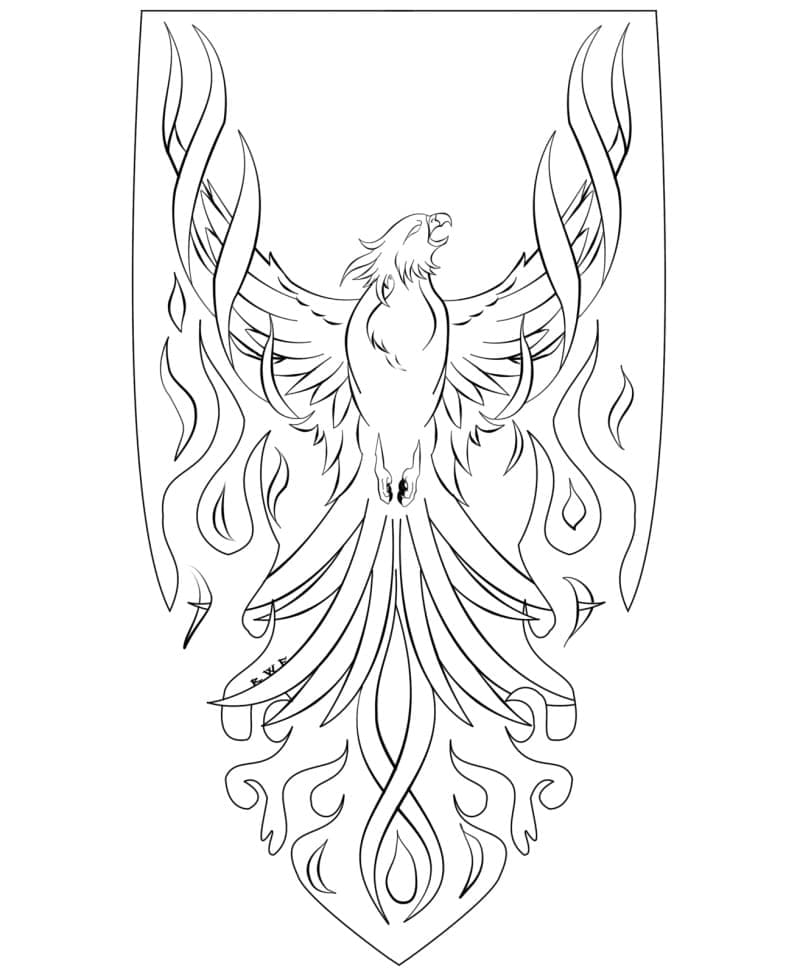 Phoenix to Print Coloring Page