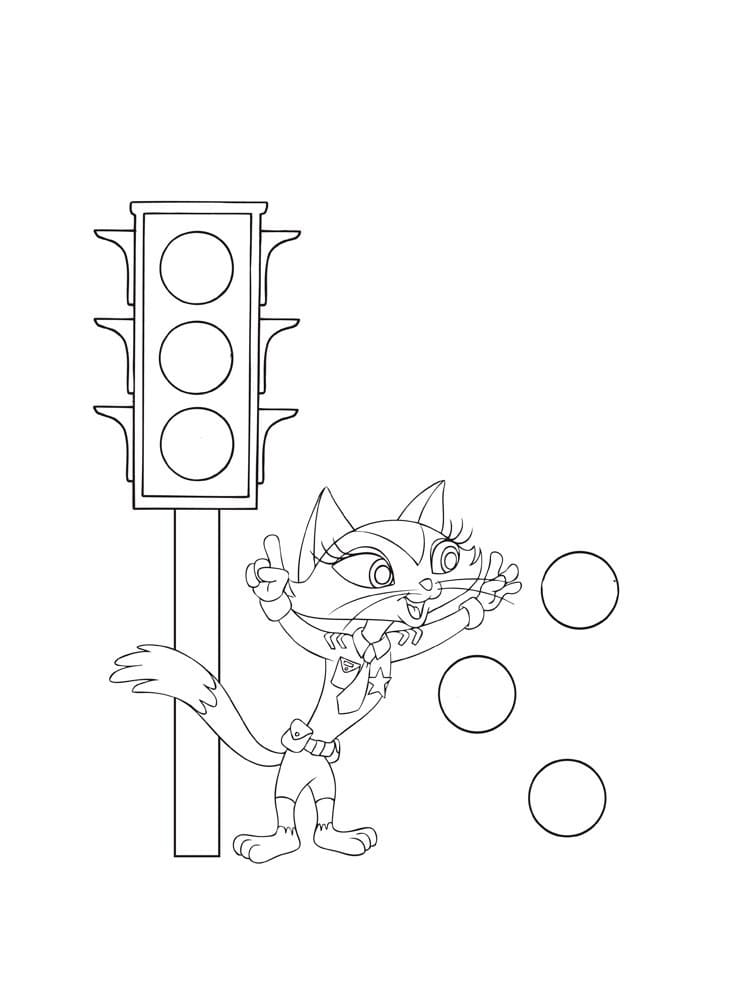 Police Cat and Traffic Light