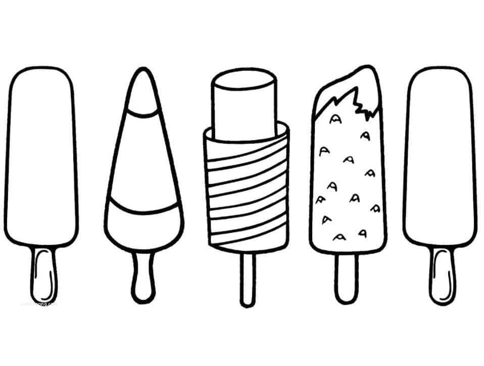 Popsicles Coloring Page