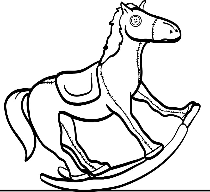 Print Rocking Horse Coloring Page