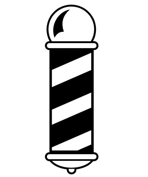Printable Barber Pole Coloring Page