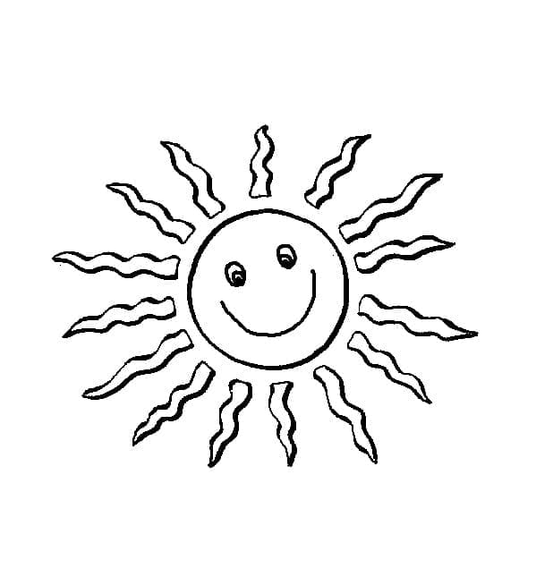 Printable Cartoon Sun Coloring Page