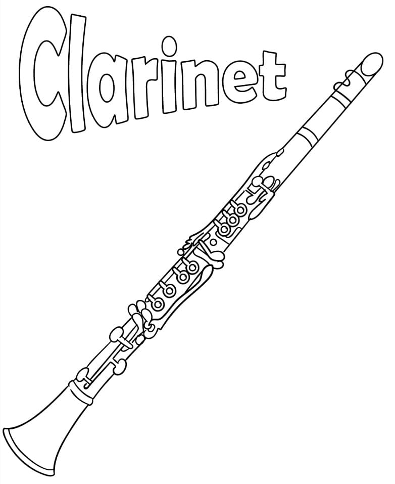 Printable Clarinet Coloring Page