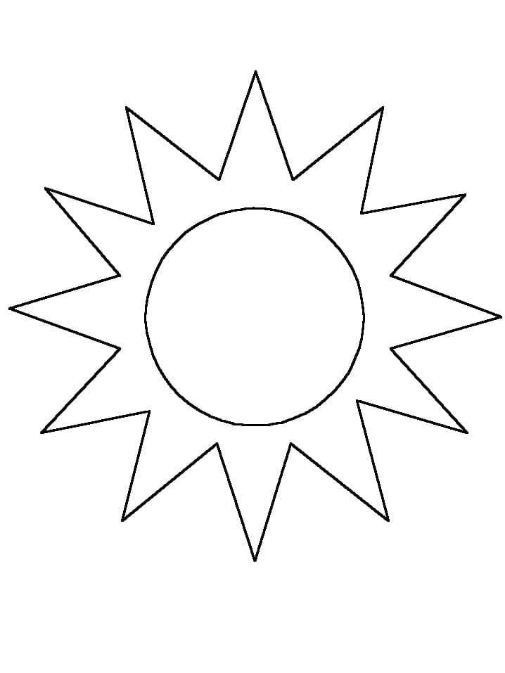 Printable Easy Sun Coloring Page