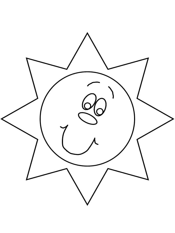 Printable Happy Sun Coloring Page