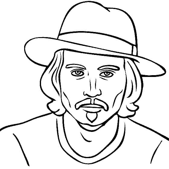 Printable Johnny Depp Coloring Page