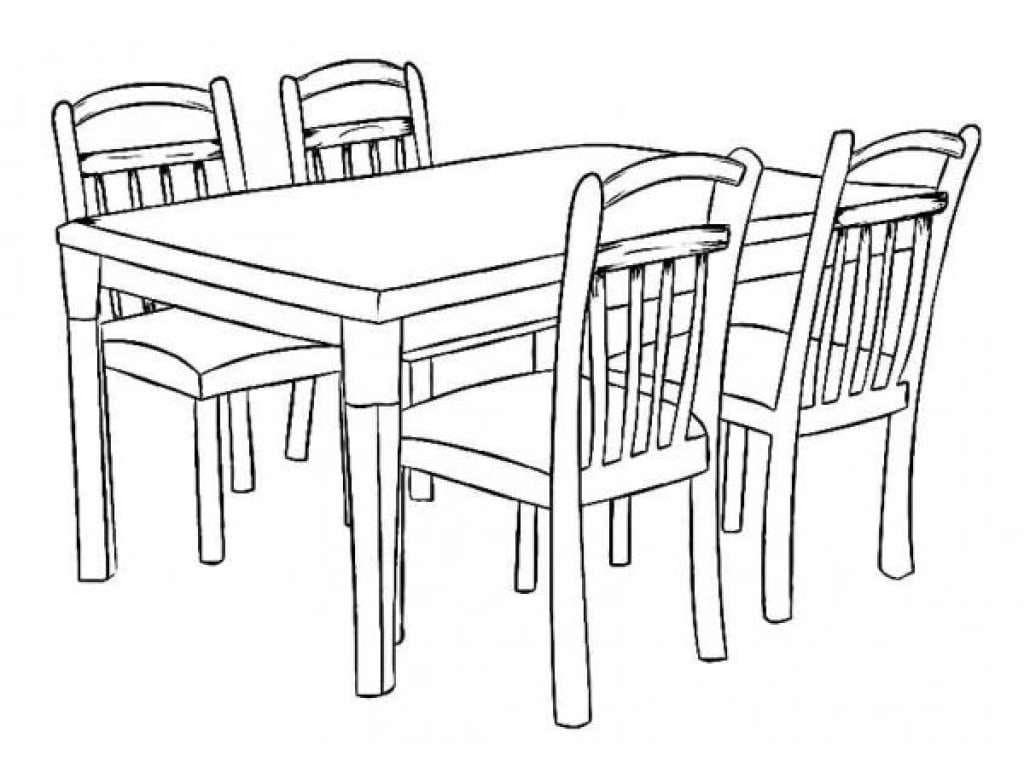 Printable Kitchen Table Coloring Page