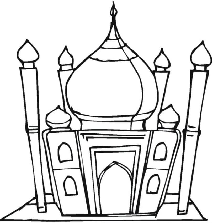 Printable Mosque Coloring Page