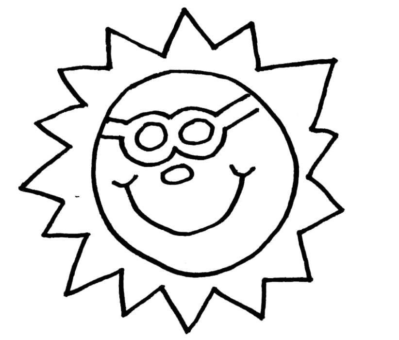 Printable Summer Sun Coloring Page