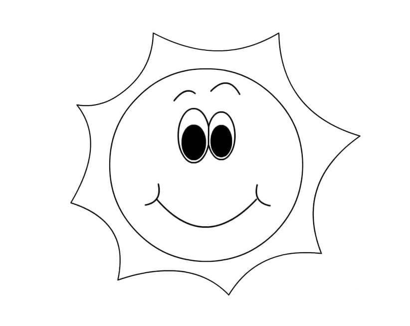 Printable Sun Smiling Coloring Page