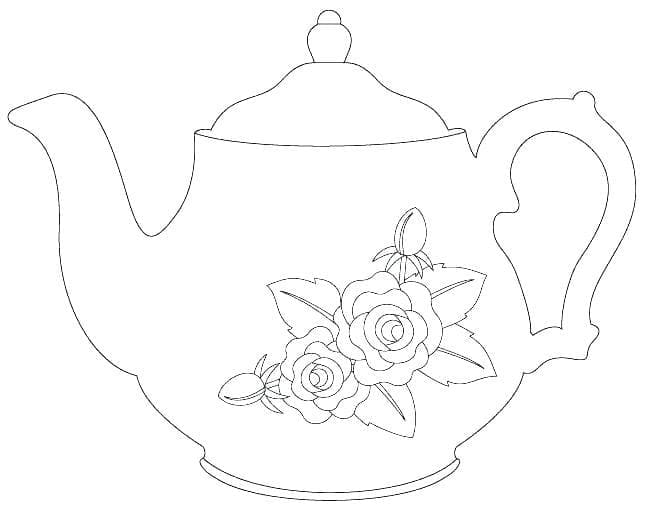 Printable Teapot Coloring Page