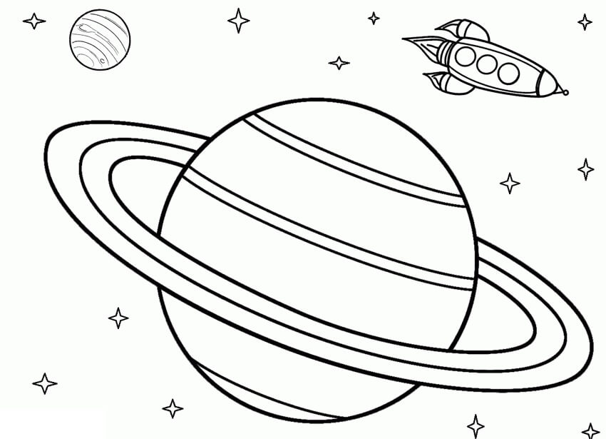Saturn and Spaceship