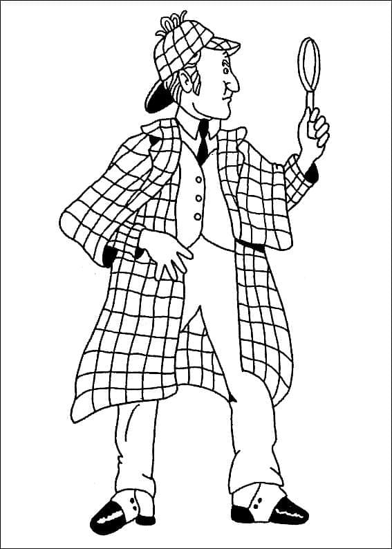 Sherlock Holmes to Color Coloring Page