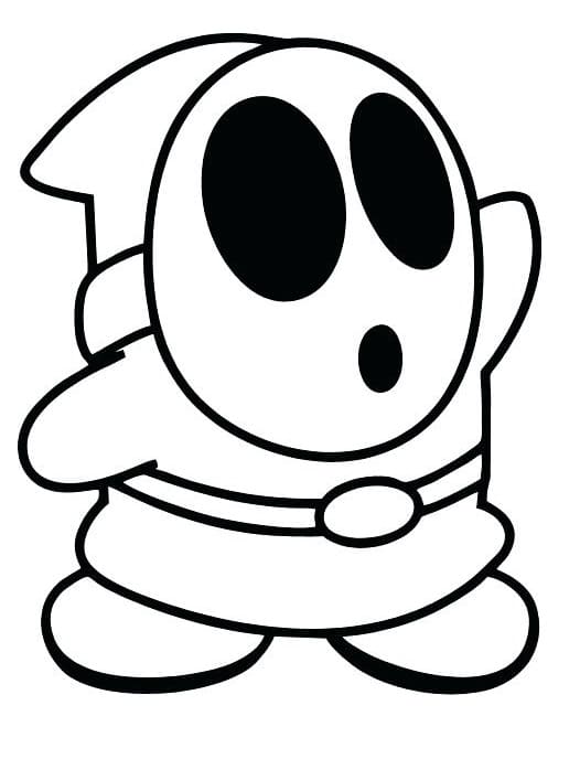 Shy Guy Mario to Print Coloring Page
