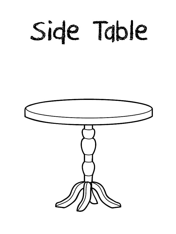 Side Table Coloring Page