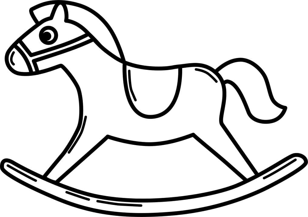 Simple Rocking Horse Coloring Page