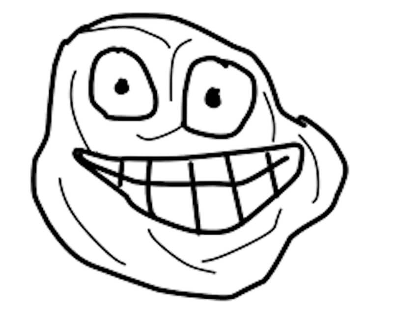 Simple Troll Face Coloring Page