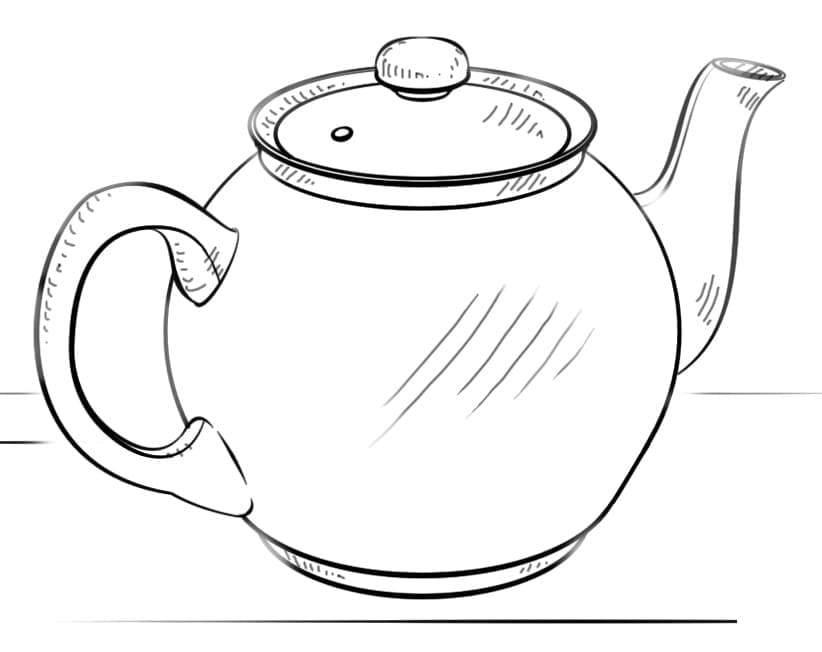 Small Teapot Coloring Page
