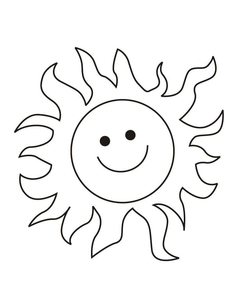 Sun is Smiling Coloring Page