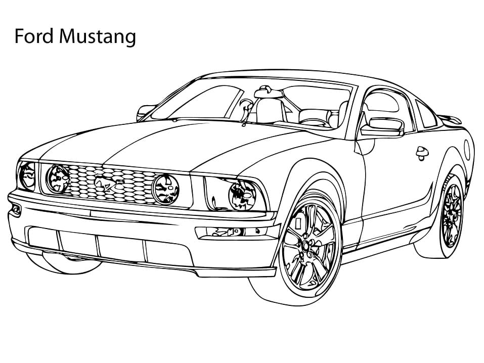 Super Car Ford Mustang Coloring Page