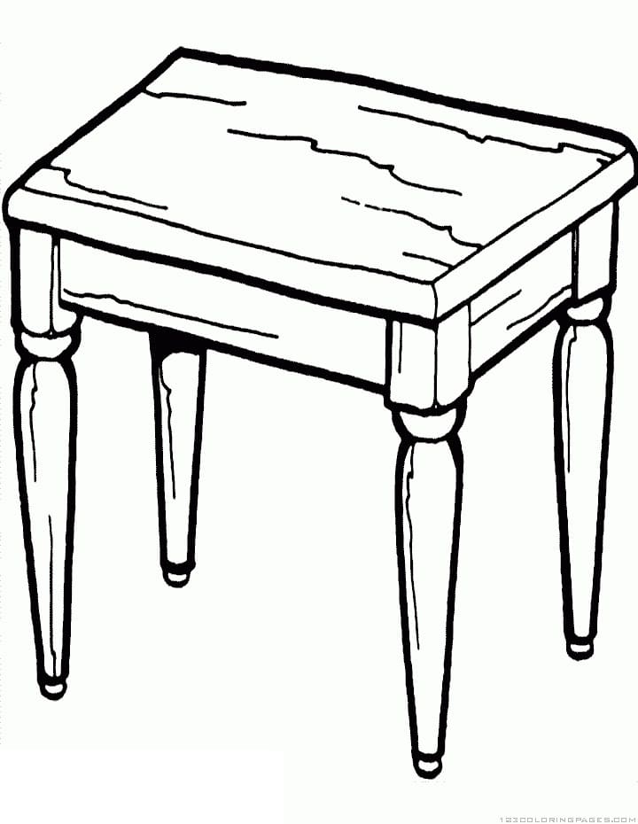 Table Free Printable Coloring Page