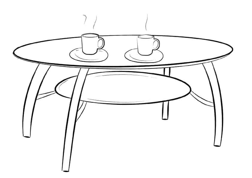 Tea Table Coloring Page