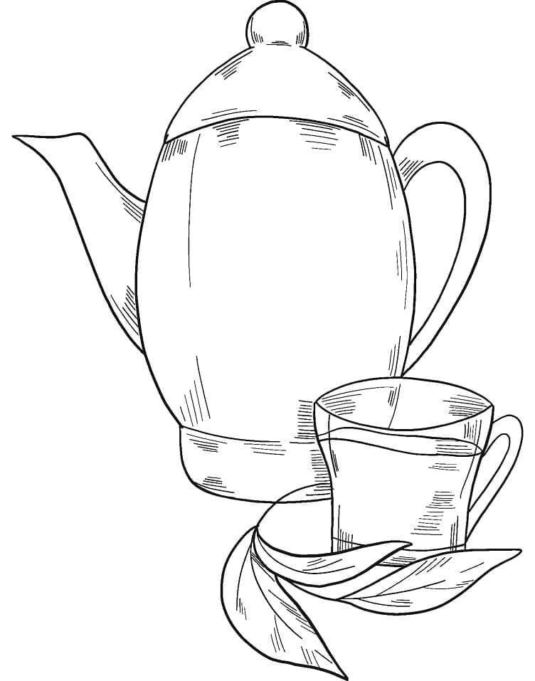 Teapot Free Printable Coloring Page