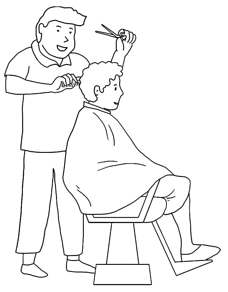 The Barber Coloring Page