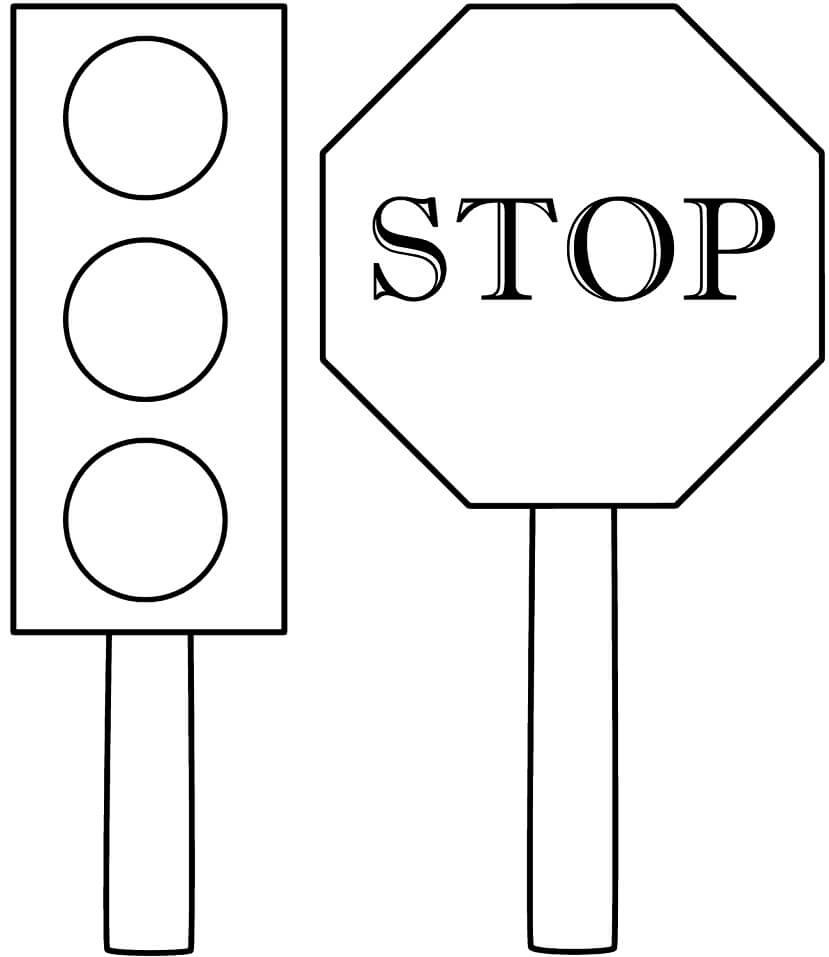 Traffic Light and Stop Sign