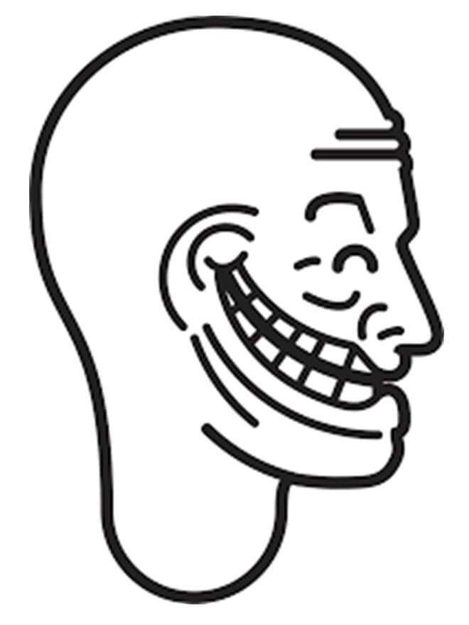 Trollface 3 Coloring Page