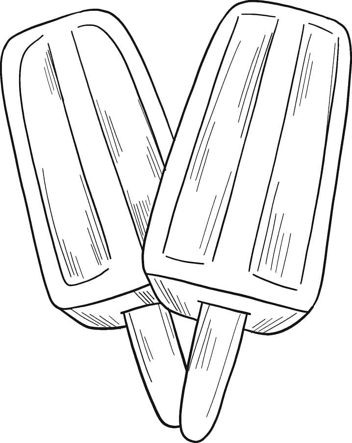 Two Popsicle Coloring Page