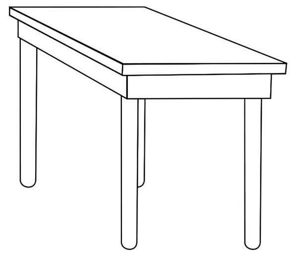 Very Easy Table Coloring Page